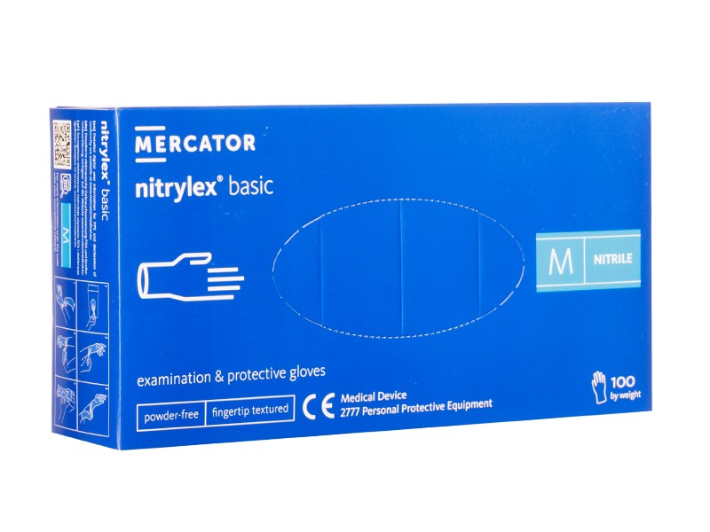 MERCATOR Rękawice bezpudrowe Nitrylex Basic rozm M 100 szt Arena pl