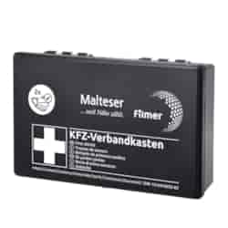 First aid kit DIN 13164:2022-02, black plastic box