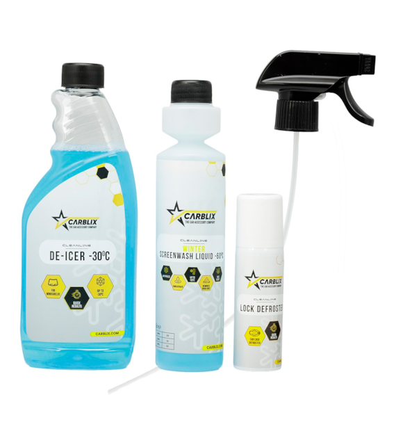 Winter set - 500 ml windshield de-icer -30°C, 50 ml lock de-icer, 250 ml windshield washer fluid -60°C