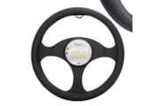 Couvre volant L 42-43 cm, cuir naturel, noir