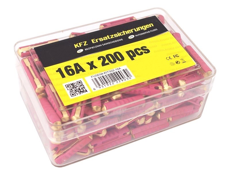 Fusibles cylindriques 16A, 200 pcs