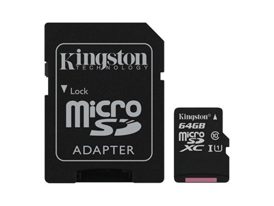 Carte mémoire Kingston Canvas Select 64 Go, microSDHC Classe 10
