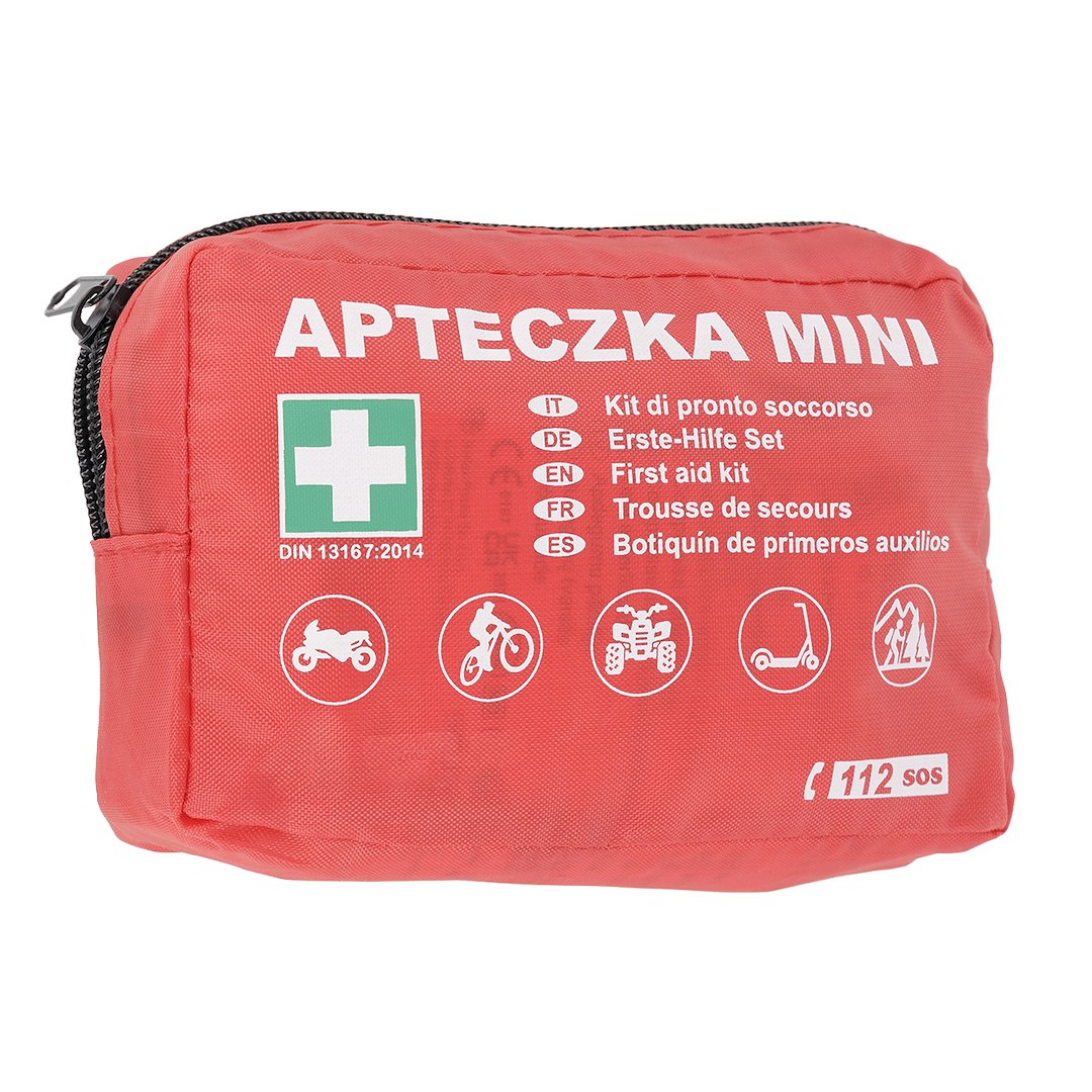 First aid kit DIN 13164 + mouth-to-mouth, red