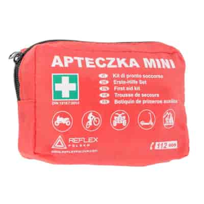 Apteczka Mini DIN 13167 z ustnikiem, czerwona