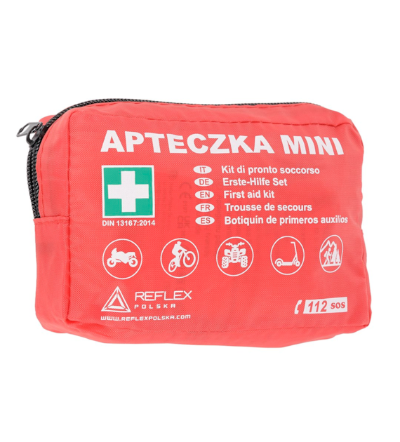 Apteczka Mini DIN 13167 z ustnikiem, czerwona