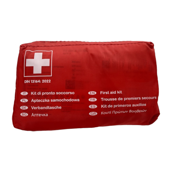 First aid kit DIN 13164 with mouthpiece