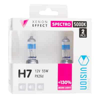 Glühlampen VISION spectro white H7 12V 55W PX26d +130%, 2 Stk