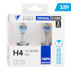 Żarówki VISION crystal white H4 12V 60/55W P43t +150%, 2 szt.