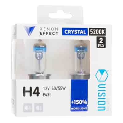 Bulbs VISION crystal white H4 12V 60/55W P43t +150%, 2 pcs