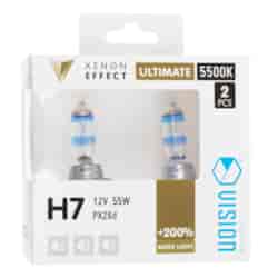 Żarówki VISION ultimate white H7 12V 55W`PX26d +200%, 2 szt