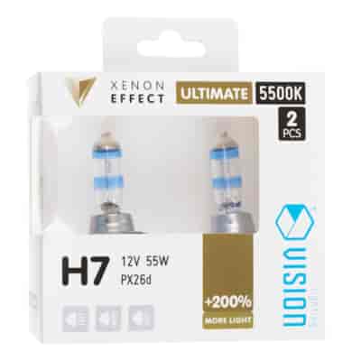 Bulbs VISION ultimate white H7 12V 55W PX26d +200%, 2 pcs