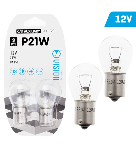 Żarówki VISION P21W 12V 21W BA15s, blister 2 szt. (58825)