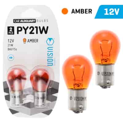 Żarówki VISION PY21W 12V 21W BAU15s, amber, blister 2 szt. (58827)
