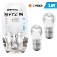 Glühlampen VISION PY21W 12V 21W BAU15s, Bernsteinfarbenes Chrom, Blisterpackung mit 2 Stk