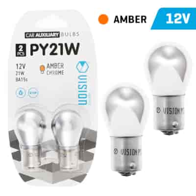 Żarówki VISION PY21W 12V 21W BAU15s, amber chrome, blister 2 szt.