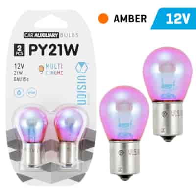Żarówki VISION PY21W 12V 21W BAU15s, amber multichrome, blister 2 szt.