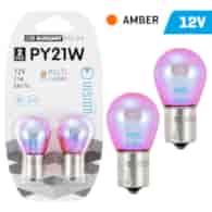 Żarówki VISION PY21W 12V 21W BA15s, amber multichrome, blister 2 szt.