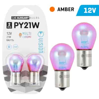 Żarówki VISION PY21W 12V 21W BA15s, amber multichrome, blister 2 szt.