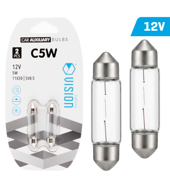 Żarówki VISION C5W SV8.5 11X39 12V 5W, blister 2 szt. (58831)