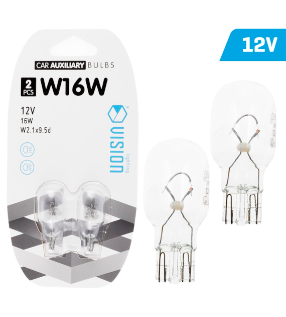 Żarówki VISION W16W 12V 16W W2,1x9,5d, blister 2 szt. (58852)
