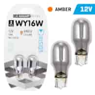 Glühlampen VISION WY16W 12V 16W W2,1x9,5d, Bernsteinfarbenes Chrom, Blisterpackung mit 2 Stk