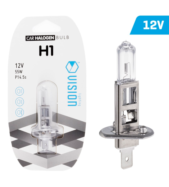 Żarówka VISION H1 12V 55W P14,5s, blister 1 szt.