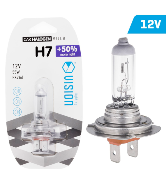 Żarówka VISION H7 12V 55W PX26d +50%, blister 1 szt.