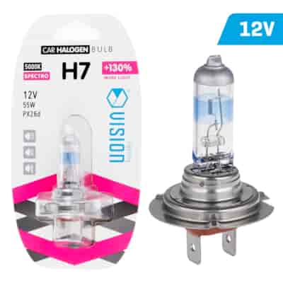 Żarówka VISION spectro white H7 12V 55W PX26d +130%, blister 1 szt.