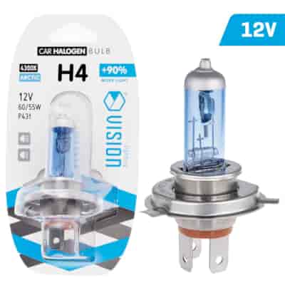 Żarówka VISION arctic white H4 12V 60/55W P43t +90%, blister 1 szt.