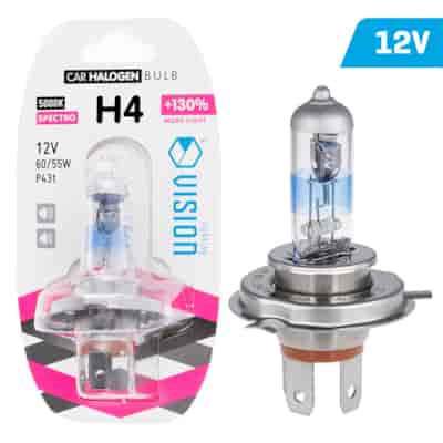 Żarówka VISION spectro white H4 12V 60/55W P43t +130%, blister 1 szt.