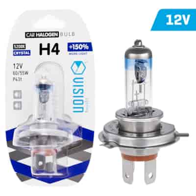 Żarówka VISION crystal white H4 12V 60/55W P43t +150%, blister 1 szt.