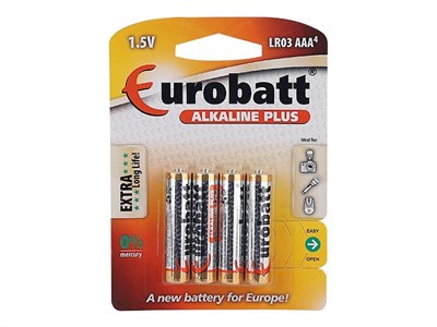 Batteries ALKALINE PLUS LR03 AAA 1.5V, 4 pcs 