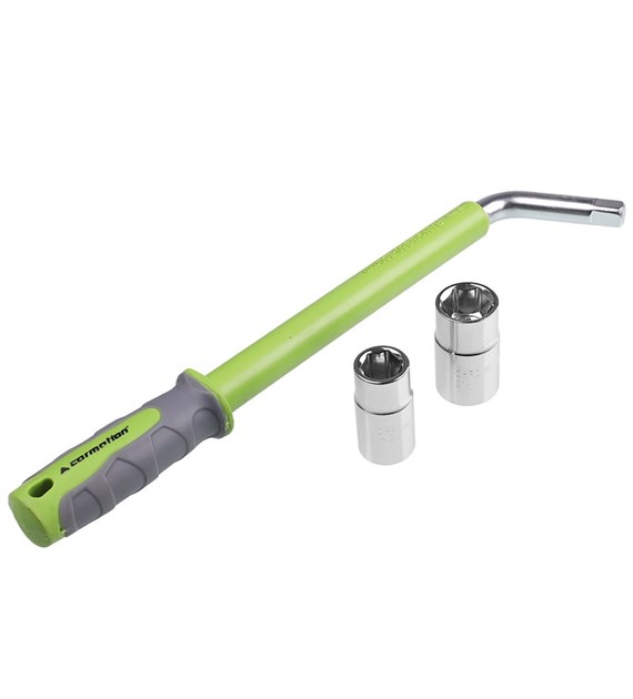 Telescopic key with 2 sockets 17-19 and 21-23 mm