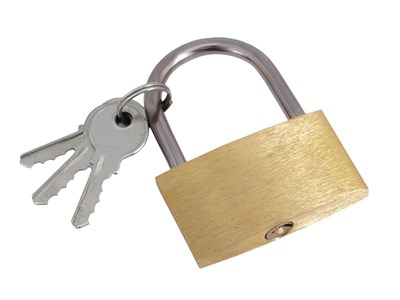 Brass padlock with 3 keys, 50 mm 