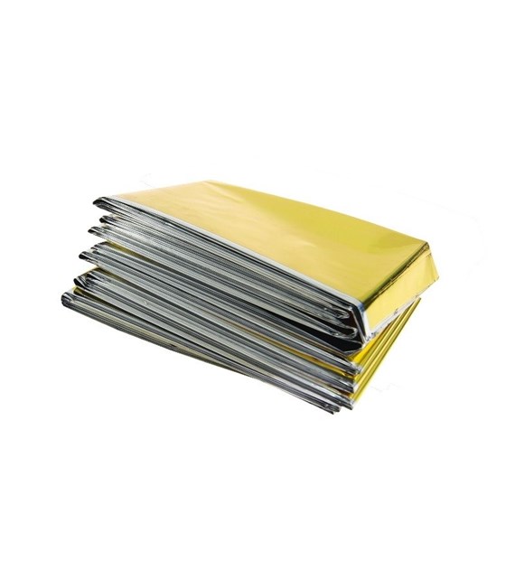 Koc termiczny 160x210 cm, srebrno złoty