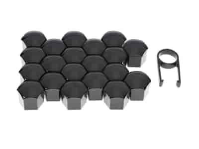 Cache-écrou 17 mm, noir, 20 pcs