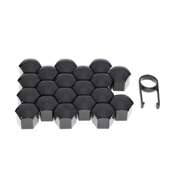 Cache-écrou 17 mm, noir, 20 pcs