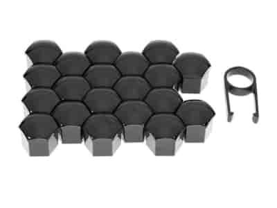 Cache-écrou 19 mm, noir, 20 pcs