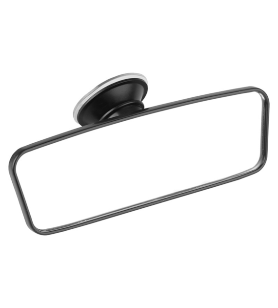 Interior mirror with suction cup 61x184 mm, black