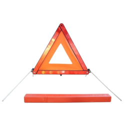 Triangle de présignalisation, petit, centre en film PVC, en étui, E11