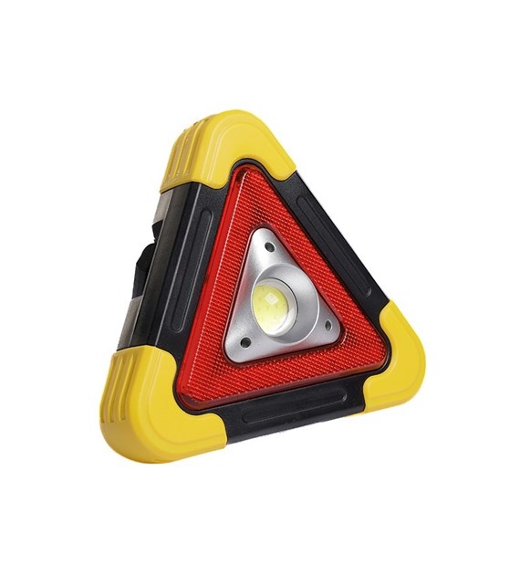 Solar LED warning triangle with COB lamp