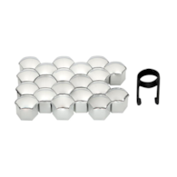 Cache-écrou 17 mm, chromé, 20 pcs