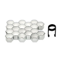 Cache-écrou 17 mm, chromé, 20 pcs