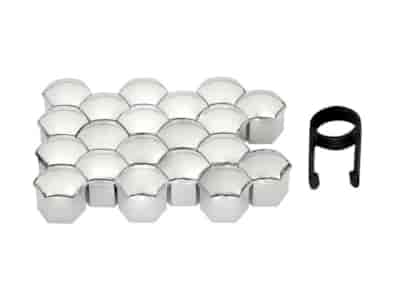 Cache-écrou 17 mm, chromé, 20 pcs
