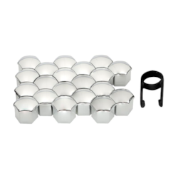Screw covers 19 mm, chrome, 20 pcs