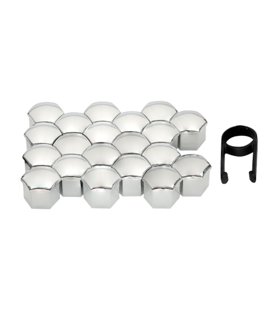 Cache-écrou 19 mm, chromé, 20 pcs