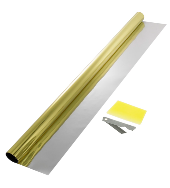 Film Gold Silver for car window tinting, 75x300 cm