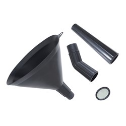 3-part funnel with strainer, plastic, oval