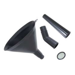 Lejek plastikowy, trzyczęściowy z sitkiem, czasza 210x135 mm, owalny