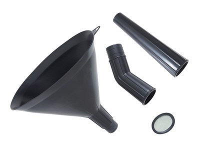 3-part funnel with strainer, plastic, oval